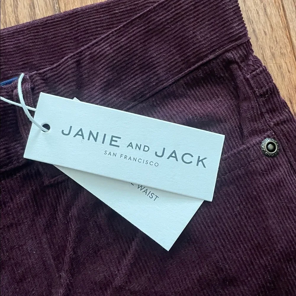 Janie and Jack Burgundy Corduroy Holiday Pants Boy’s Sz 8 NWT